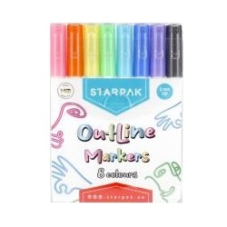 Starpak, Marker, Metalc Outline Marker 8 Farben Starpak Outline (Mehrfarbig, 8)