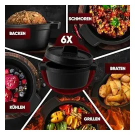 gusskönig Dutch Oven Set Mini 6x 300 ml Gusseisen