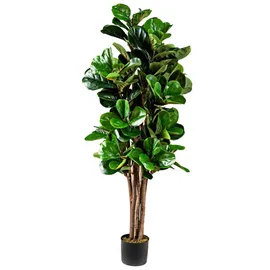 Costway 150 cm Künstlicher Feigenbaum Kunstpflanze Kunstbaum Grün