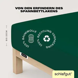 schlafgut Easy Jersey 120 x 200 - 130 x 200 cm green deep