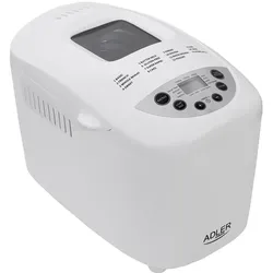 Adler AD 6019 Brotbackautomat 15 Programme Doppel-Rührwerk 850 Watt Weiß Herausnehmbarer Backkorb