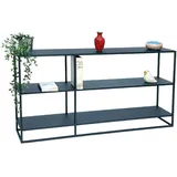 DanDiBo Ambiente DanDiBo Konsolentisch Metall Schwarz Schmal mit 3 Ebenen Modern 140x70x25 cm Regal Stehend Standregal 96471 Metallregal mit Ablage