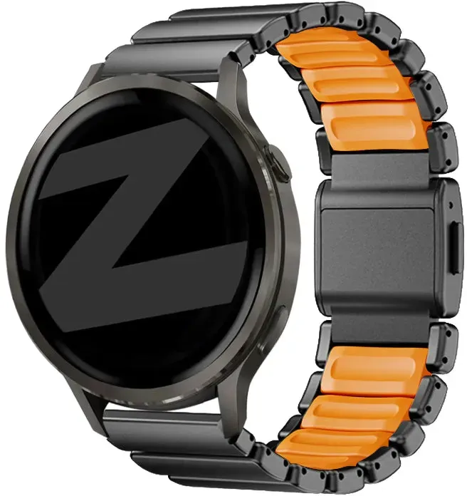 Bandz Nothing CMF Watch Pro 2 Armband Titan 'Hybrid' für Nothing CMF Watch Pro 2 - Schwarz/orange - Magnetischer Verschluss