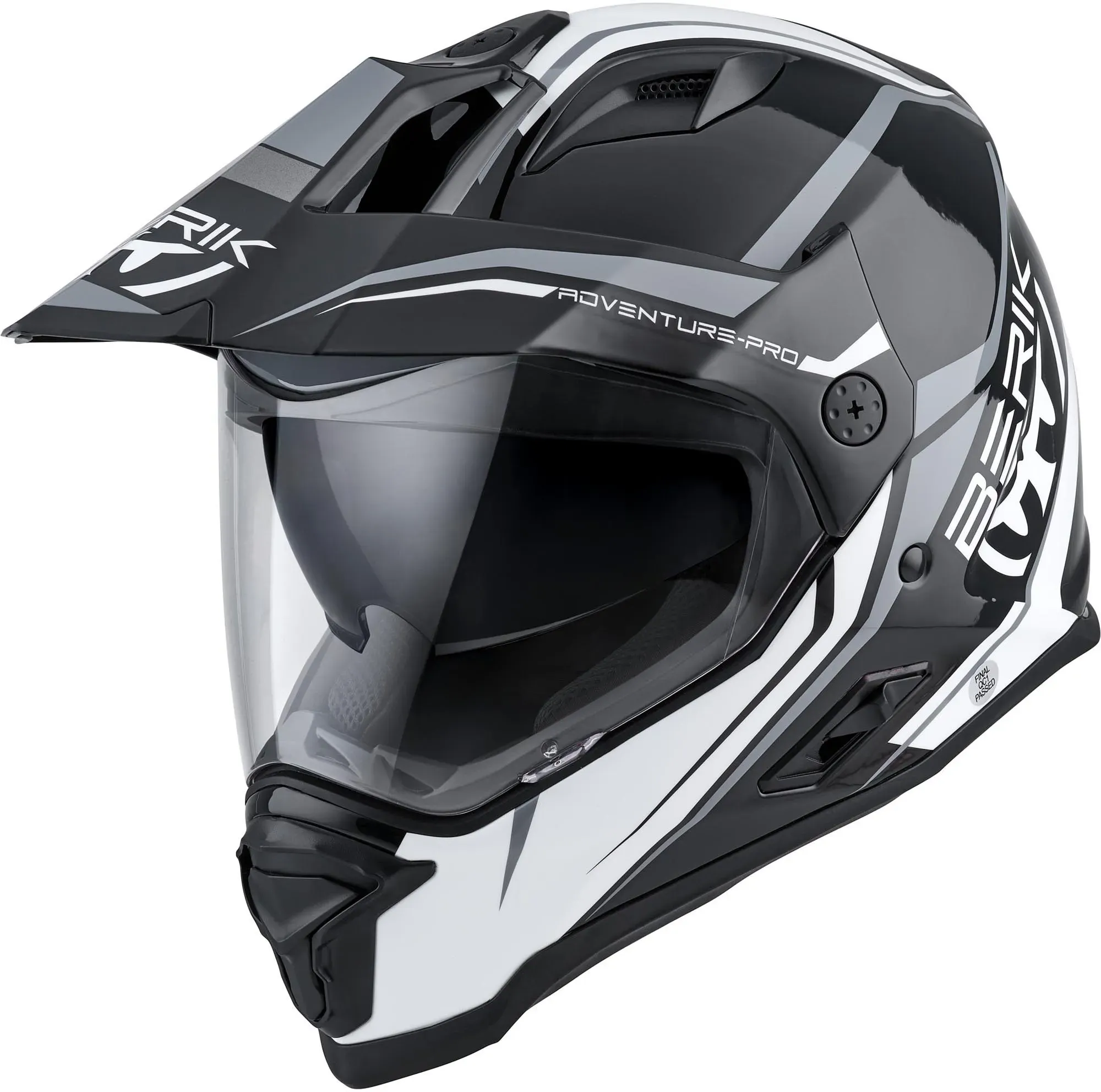 Berik MX313 Volstom Adventure Pro Enduro Helm, schwarz-grau-weiss, Größe M für Frauen