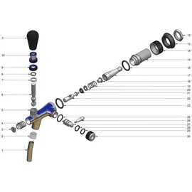 BieTal Kompensatorhahn Zapfhahn Bierhahn BieTal® Schankhahn verchromt Chrom 35mm