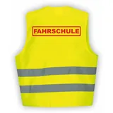 Fassbender-Druck WARNWESTEN - Sicherheitsweste GELB Warnweste nach EN ISO 20471 zertifiziert - Warn Weste für FAHRSCHULE - Unisex mit hochwertigem Reflektorstreifen (GELB I 3XL/4XL I 1St.) - 3XL-4XL