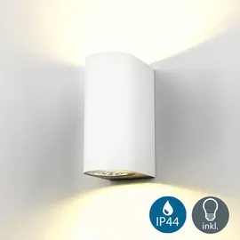 B.K.Licht Außenleuchte Kunststoff, Metall 15,1x6,7x9,2 cm inkl. 5W 400 Lumen weiß
