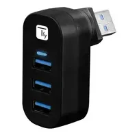 TECHLY Mini-Dreh-Hub 3x USB 3.0 IUSB3HUB3ROTB