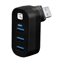 TECHLY Mini-Dreh-Hub 3x USB 3.0 IUSB3HUB3ROTB