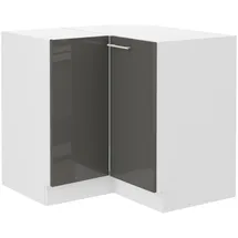 Küchen-Preisbombe Eckunterschrank 90 x 90 cm Grau Hochglanz und Weiß matt