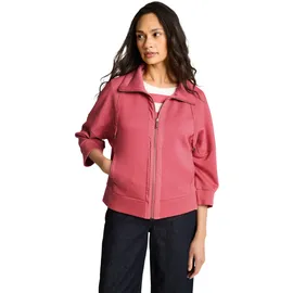 Tom Tailor Damen Boxy Fit Scuba Sweatjacke, rot, Uni, Gr. M