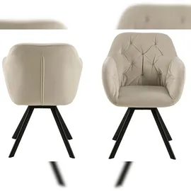 Actona Lola Esszimmerstuhl mit Armlehne Stahl/Stoff -