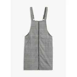 bonprix Kariertes Latzkleid, grau, 44
