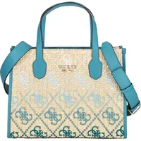 GUESS Silvana 2 Comp Tote Teal logo - One Size