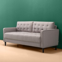 Zinus Benton Sofa - 3-Sitzer Sofa 194x78x86 cm - Mid-Century Design Sofa mit konischen Beinen - Grau