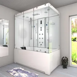SeniorBad Kombination Badewanne Dusche K80-WS-EH-A-EA Duschtempel 100x180 cm OHNE Zusatzoption - Weiß