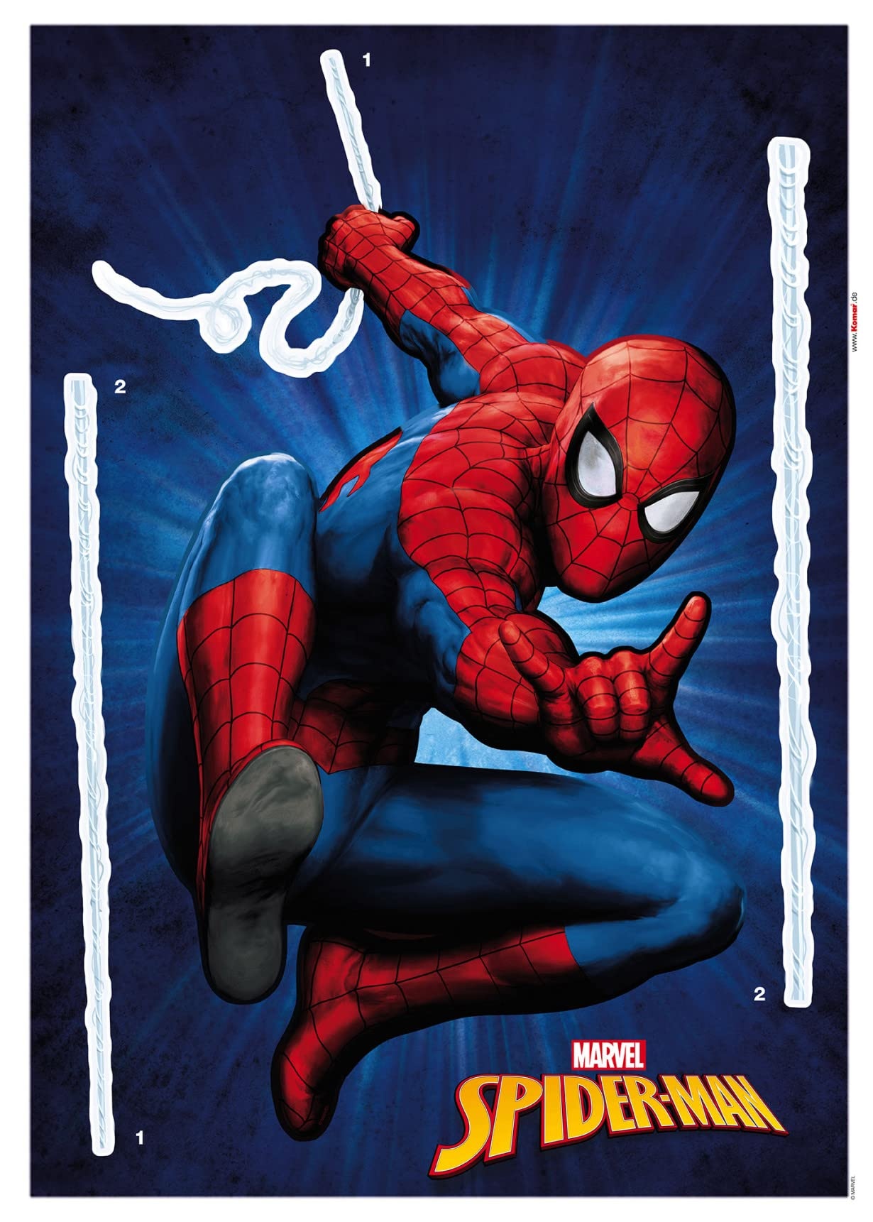 Spider-Man Wandtattoo von Komar - Größe 50 x 70 cm - Wandsticker, Aufkleber, Wandaufkleber, Kinderzimmer, Spiderman, Marvel