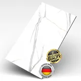 AS Country Stone Wandpaneele in Marmoroptik - 60x120 cm | PVC Wandverkleidung mit echtem Quarz und Steinmehl für Küche, Bad & mehr | Küchenrückwand Platte Wandpaneel | Calacatta White