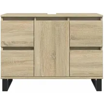 vidaXL Badschrank Sonoma-Eiche 80x33x60 cm Holzwerkstoff