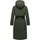 Navahoo Damen Wintermantel warmer, wasserabweisender Parka mit (abnehmbarer) Kapuze und Taillengürtel Waldbummler 14 Dark Olive Gr. 3XL - 3XL