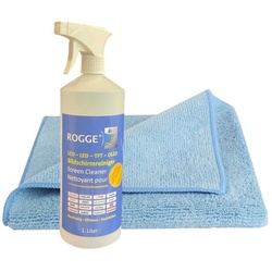 Rogge ROGGE Bildschirmreiniger 1. Liter inkl. Weltklasse Microfasertuch Reinigungsspray (2-St)