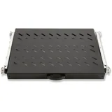 Link Regal 19 Zoll Stahl 370 mm Schwarz ausziehbar auf Teleskopschienen