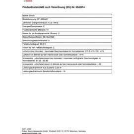 Bosch DFL063W57 Flachschirmhaube 60 cm Silber