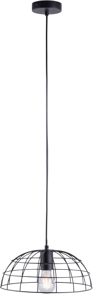 Hängeleuchte Pendellampe Käfig Wohnzimmer Hängelampe Pendelleuchte im Gitter Design, Metall Gitter schwarz, 1x E27, DxH 30x120 cm