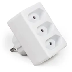 Steckdosenadapter McPower, 3x Euro, weiß