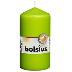Bolsius Stumpenkerze 120/58 mm - lemon / hellgrün - Brenndauer ca. 25h