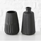 Boltze Vase Esko 2er-Set, schwarz lasiert | minimalistischer Charme
