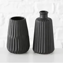 Boltze Vase Esko 2er-Set, schwarz lasiert | minimalistischer Charme