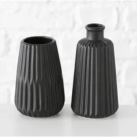 Boltze Vase Esko 2er-Set, schwarz lasiert | minimalistischer Charme