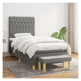 vidaXL Boxspringbett 100 x 200 cm Dunkelgrau