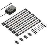ledscom.de LED Unterbau-Leuchte SIRIS schwarz matt, flach, 30cm, je 368lm, warm-weiß, 5er Set