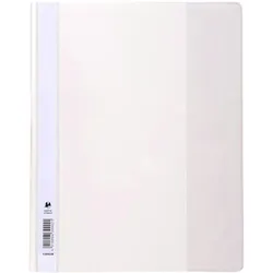 Exacompta 439902B 200x Schnellhefter mit Beschriftungsstreifen aus PVC mit Einschiebung für Hängeregistratur, für Format DIN A4+ - Weiß