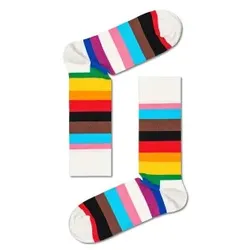 Happy socks 2P Pride Stripe Sock Weiß Muster Baumwolle Gr 41/46