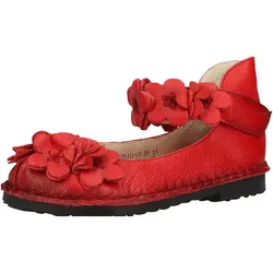 Riemchenballerina LAURA VITA "LAURA VITA Ballerinas Leder", Damen, Gr. 37, rot, Leder, casual, Schuhe