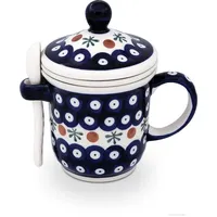 BUNZLAUER KERAMIK Original Teetasse mit Teesieb, Deckel und Löffel