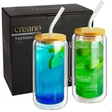 Creano doppelwandiges Trinkglas 0,36 l Weiß 2 St.