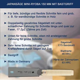 augusta heckenrose Japansäge Traditionelle Mini-Ryoba, 150 mm
