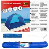 IDENA Automatik, Strandzelt UV40+ mit Tragetasche blau/türkis 190x100x110cm