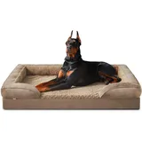 JOEJOY XXL Orthopädisches Hundebett, XXL waschbares Katzenbett Hundekissen mit Wabenstruktur und abnehmbarem wasserdichte Fütterung Schaumstoff hundebett orthopädisch Braun