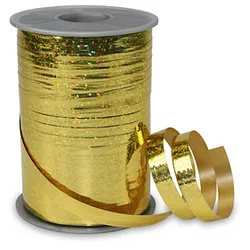 PRÄSENT Geschenkband HOLLY Holographic gold 10 mm x 200 m