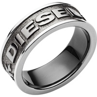 Diesel Ring Edelstahl, silber