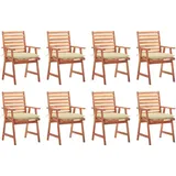 vidaXL Gartenstuhl 50 x 25 x 92 cm creme 8 St.