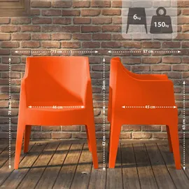 deluke HENRI Gartenstuhl 73 x 57 x 78 cm orange 6 St.