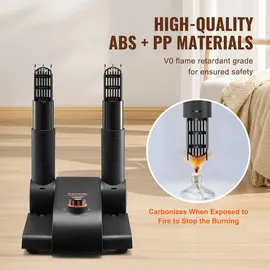 Vevor 180° Faltbarer 2-Röhren Schuhtrockner Stiefeltrockner Schwarz & Orange