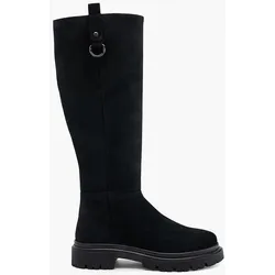 Leder Stiefel - Damen - schwarz - 38
