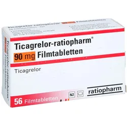 Ticagrelor-ratiopharm 90mg Filmtabletten 56 St